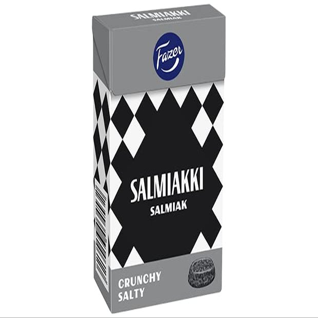 Fazer Salmiakki Crunchy Salty Pastilles 16 Boxes of 70g 40oz