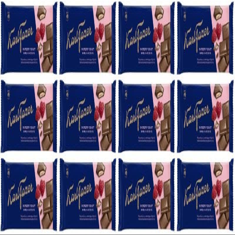 Fazer Karl Fazer Raspberry Yoghurt Chocolate 12 Bars of 121g 51.6oz