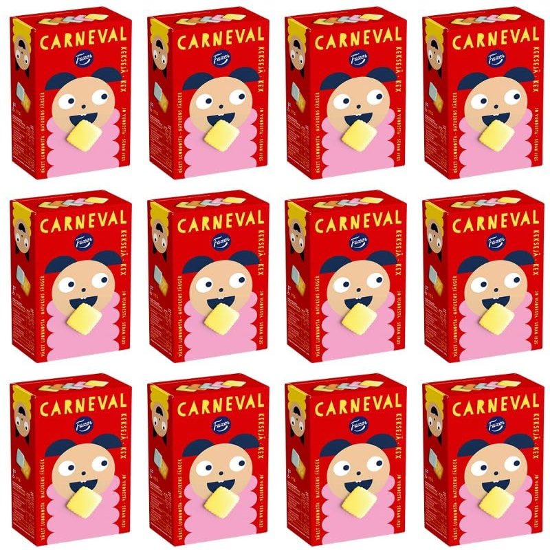 Fazer Carneval Original Biscuits 12 Boxes of 175g 74.4oz