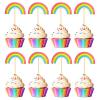 Bymivofun Rainbow Cake Toppers, 24 Pack, Cupcake Decorations, for Birthday, Baby Shower, Housewarming, Themed Parties view 1