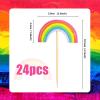 Bymivofun Rainbow Cake Toppers, 24 Pack, Cupcake Decorations, for Birthday, Baby Shower, Housewarming, Themed Parties view 2