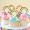 Bymivofun Rainbow Cake Toppers, 24 Pack, Cupcake Decorations, for Birthday, Baby Shower, Housewarming, Themed Parties view 3