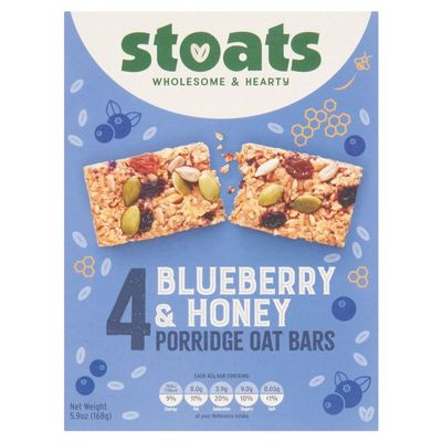 Stoats Blueberry And Honey Porridge Oat Bars 4X42G 168G