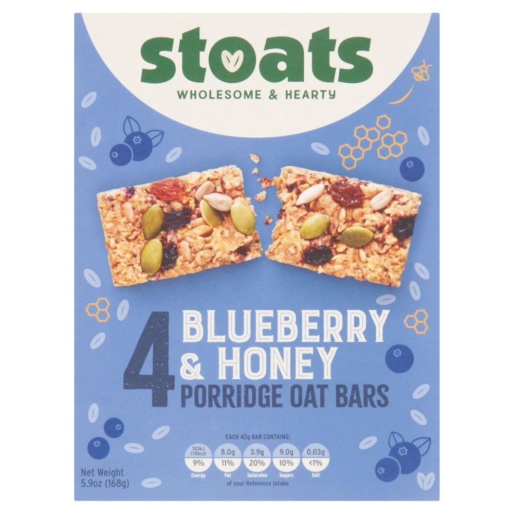 Stoats Blueberry And Honey Porridge Oat Bars 4X42G 168G