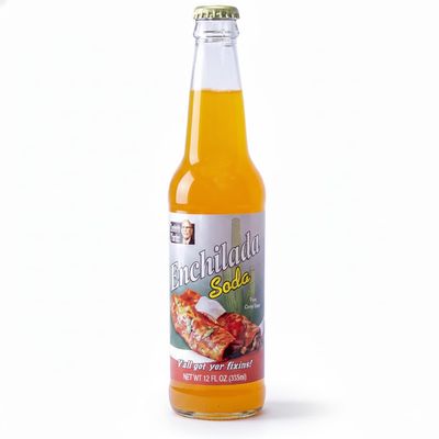 Rocket Fizz Lester's Fixins Enchilada Soda Flavor | Cane Sugar | Craft Soda Pop Drinks | 12 oz in Glass Bottle (Single Bottle)