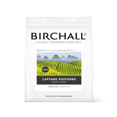 Birchall Tea | Lapsang Souchong | Smoked Black Tea | 125g Loose Leaf, Charcoal Grey