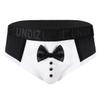 CHICTRY Men's 4 PCS Bow Tie Collar Boxer Briefs Tuxedo Costume Lingerie Sets 2# Black XL view 2