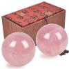 2Pcs Rose Quartz Massage Balls 1.57in w Gift Box Hand Rolling Balls Exercise Fitness Ball Muscle Stretch Handball Acupoint Massagers Health Care Tool view 1