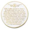 4 Year Sobriety Mint Twisted Tree of Life Gold Plated AA Recovery Medallion/Chip/Token - White view 2