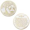 4 Year Sobriety Mint Twisted Tree of Life Gold Plated AA Recovery Medallion/Chip/Token - White view 3