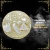 4 Year Sobriety Mint Twisted Tree of Life Gold Plated AA Recovery Medallion/Chip/Token - White view 4