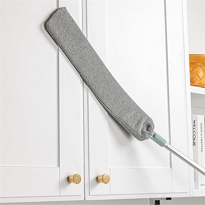 Dust Cleaner Microfiber Duster, Gap Dust Cleaning Artifact with Extension Pole & Bendable Head, Washable Extendable Gap Dusters for Sofa Bed Furniture Bottom,Ceiling Fan,Blinds (Duster)