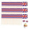 100pcs Union Jack Cake Decorations,United Kingdom UK Flag Cake Toppersfor King Charles III Coronation Decorations,Street Party,Union Jack Party Britain Sporting Events Supplies view 1