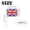 100pcs Union Jack Cake Decorations,United Kingdom UK Flag Cake Toppersfor King Charles III Coronation Decorations,Street Party,Union Jack Party Britain Sporting Events Supplies view 2