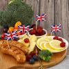 100pcs Union Jack Cake Decorations,United Kingdom UK Flag Cake Toppersfor King Charles III Coronation Decorations,Street Party,Union Jack Party Britain Sporting Events Supplies view 4