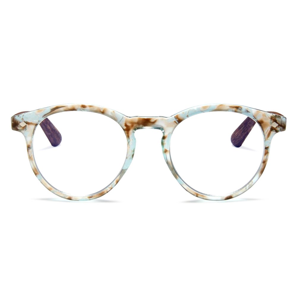 2SeeLife Large Round TR-90 Reading Glasses for Men & Women Medium-Large Fit, Durable, Spring Hinges, Blue Light Readers, Aqua Blue, +2.75