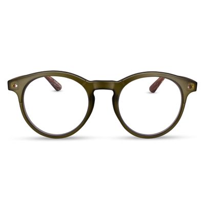 2SeeLife Large Round TR-90 Reading Glasses for Men & Women Medium-Large Fit, Durable, Spring Hinges, Blue Light Readers, Green, +4.00