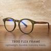 2SeeLife Large Round TR-90 Reading Glasses for Men & Women Medium-Large Fit, Durable, Spring Hinges, Blue Light Readers, Green, +4.00 view 2