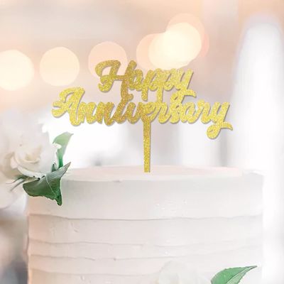 Memorial Day Party Cake Topper Happy Anniversary Glitter Gold 4th of July Customize Beach Cake Topper Patriotic Outdoor Party Decoration Memorial Day Party Gifts