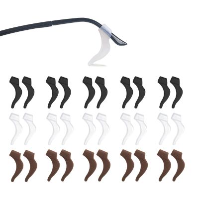15 Pairs1.8 Inch Anti-slip Eyeglass Ear Grips Hook, Comfortable Silicone Elastic Eyeglasses Temple Tips Sleeve Retainer for Sunglasses, Presbyopia Glasses, Black + White + Brown, 4.5