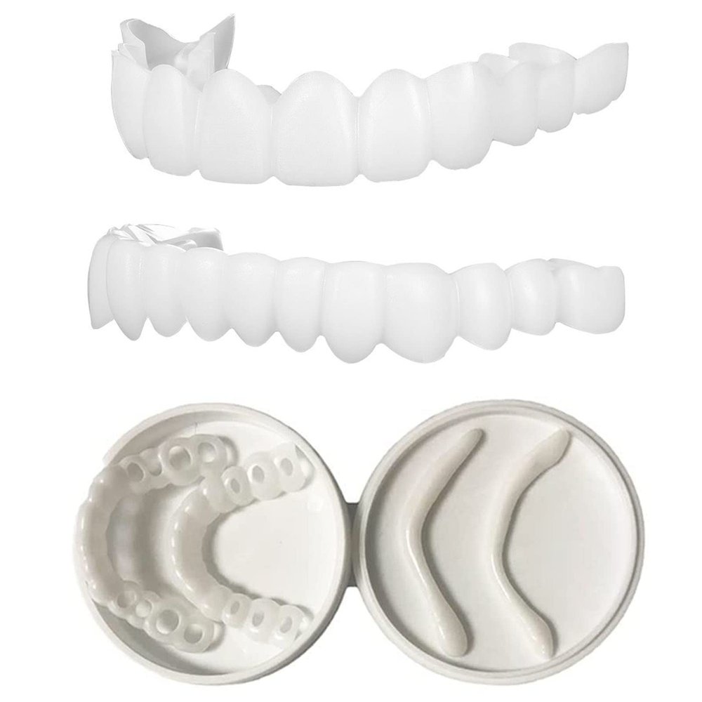1 Pair Cosmetic Teeth Veneers Clip in Veneers Teeth Instant Perfect Smile Clip on Veneers (Work for Top And Bottom) - Perfect False Teeth To Make Tooth Beautiful Neat