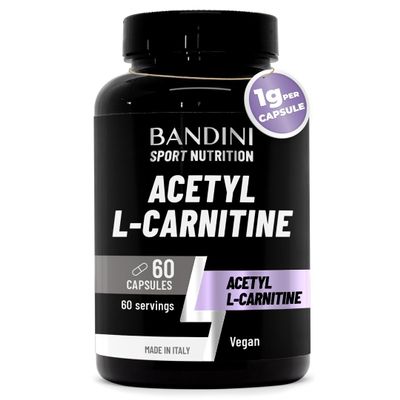 Bandini Acetyl L-CARNITINE 1000mg per Serving | 60 Vegan Capsules (2 Months Supply) | High Strength ALCAR | L Carnitine Tartrate Natural Energiser | Improves Sports Performance & Metabolism | Non-GMO