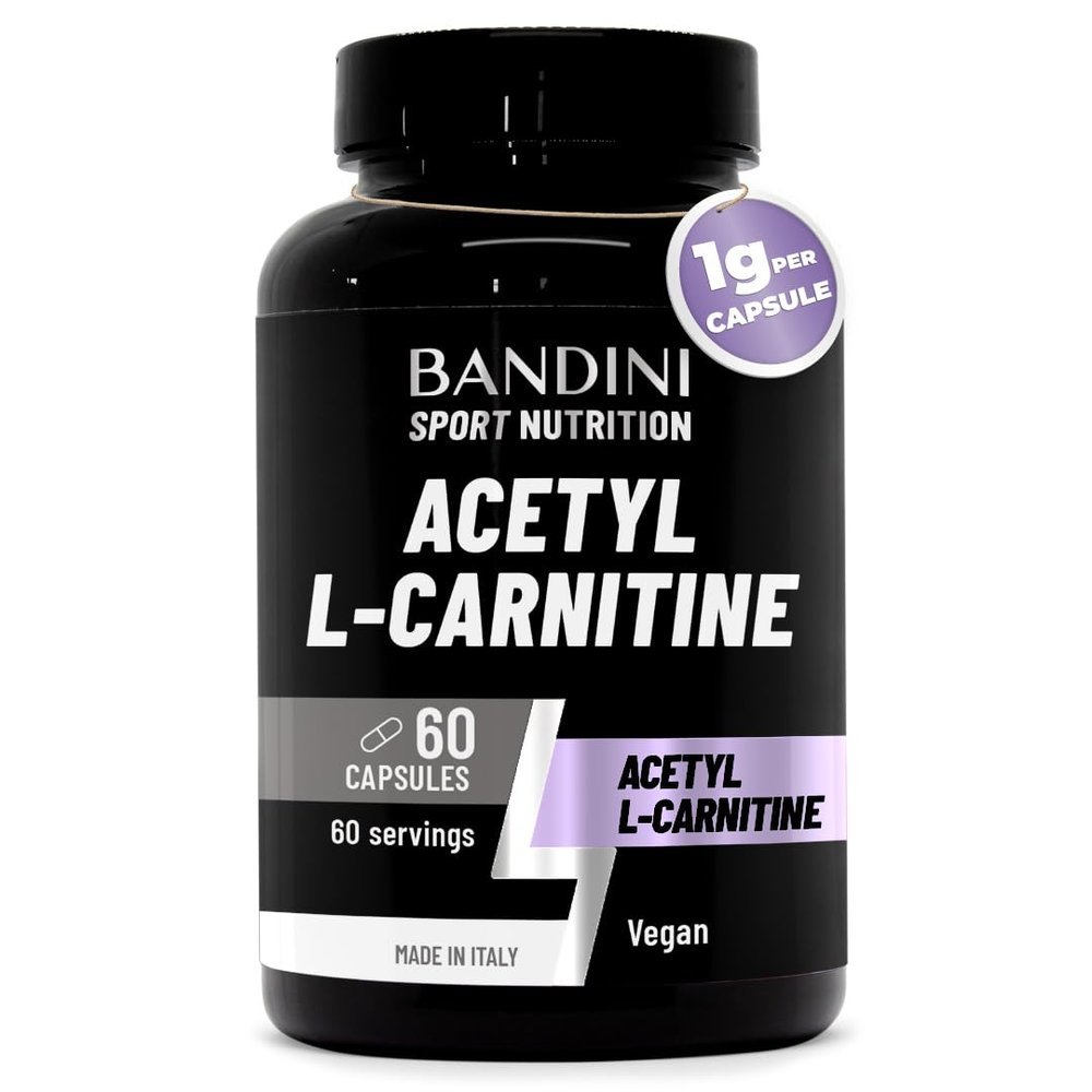 Bandini Acetyl L-CARNITINE 1000mg per Serving | 60 Vegan Capsules (2 Months Supply) | High Strength ALCAR | L Carnitine Tartrate Natural Energiser | Improves Sports Performance & Metabolism | Non-GMO