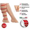 ACMEDE Compression Socks Zipper Knee Stockings Leg Support Open Toe Stretchy Zipper 3 Pair Best for Flight and Travel (Small/Medium, Nude Color) view 2