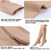ACMEDE Compression Socks Zipper Knee Stockings Leg Support Open Toe Stretchy Zipper 3 Pair Best for Flight and Travel (Small/Medium, Nude Color) view 3