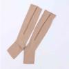 ACMEDE Compression Socks Zipper Knee Stockings Leg Support Open Toe Stretchy Zipper 3 Pair Best for Flight and Travel (Small/Medium, Nude Color) view 4