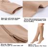 ACMEDE Compression Socks Zipper Knee Stockings Leg Support Open Toe Stretchy Zipper 3 Pair Best for Flight and Travel (XX-Large, Nude+Black+Butterfly) view 3