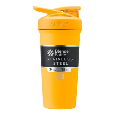 BlenderBottle Strada Shaker Cup Insulated Stainless Steel Water Bottle with Wire Whisk, 24-Ounce, Mango