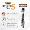 BIC Hybrid 5 Flex, Men's Rechargeable Shaver, Handle and Refills with 5 Nanotech Titanium Coated Blades - Box of 1+4 view 4