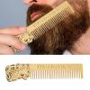 Beard Comb Stainless Steel Unique Stylish Three Dimensional Portrait Shape Mustache Comb Beard Styling Comb for Men(Gold) view 1