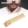 Beard Comb Stainless Steel Unique Stylish Three Dimensional Portrait Shape Mustache Comb Beard Styling Comb for Men(Gold) view 3