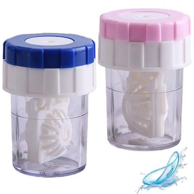 Haowul 2pcs Contact Lenses Washer Portable Manual Rotating Cleaner Holder Container for Travel