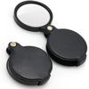 10X Small Pocket Magnifier Glass, Mini Folding Magnifying Lenses with Rotating Protective Leather Sheath for Seniors Reading, Inspection, Kids for Exploration, Elders Gift, 2 3/8'' Lens Size view 2