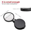 10X Small Pocket Magnifier Glass, Mini Folding Magnifying Lenses with Rotating Protective Leather Sheath for Seniors Reading, Inspection, Kids for Exploration, Elders Gift, 2 3/8'' Lens Size view 3