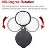 10X Small Pocket Magnifier Glass, Mini Folding Magnifying Lenses with Rotating Protective Leather Sheath for Seniors Reading, Inspection, Kids for Exploration, Elders Gift, 2 3/8'' Lens Size view 4
