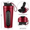 Jeedoo Protein Shaker Bottle, 28oz Shaker Bottles for Protein Mixes and Pre Workout, Visible Window, Stainless Steel Shaker Bottle Leak Proof (red) view 2
