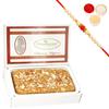 Ghasitaram Gifts Rakhi Gifts for Brothers Granola Mithai Cake with Pearl Beads Rakhi view 1