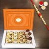 Ghasitaram Gifts Rakhi Gifts for Brothers Exotic Dryfruit Sweets 12 pcs with Pearl Beads Rakhi view 1