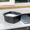 Addis 8 Litre Small Rectangular Plastic Washing Up Bowl, Black view 2