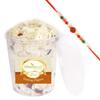 Jaiccha Ghasitaram Rakhi Gifts for Brothers Roasted Sabudana Chiwda 200 GMS with Rudraksh Rakhi view 1