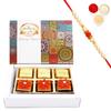 Ghasitaram Gifts Rakhi Gifts for Brothers Box of Assorted Bites 6 pcs with Pearl Beads Rakhi view 1