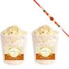 Jaiccha Ghasitaram Rakhi Gifts for Brothers Sugarfree Basmati Chiwda 300 GMS with Rudraksh Rakhi view 1