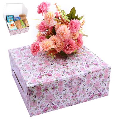 Jaiccha Ghasitaram Rakhi Gifts for Sisters Printed Hamper Box with Flowers