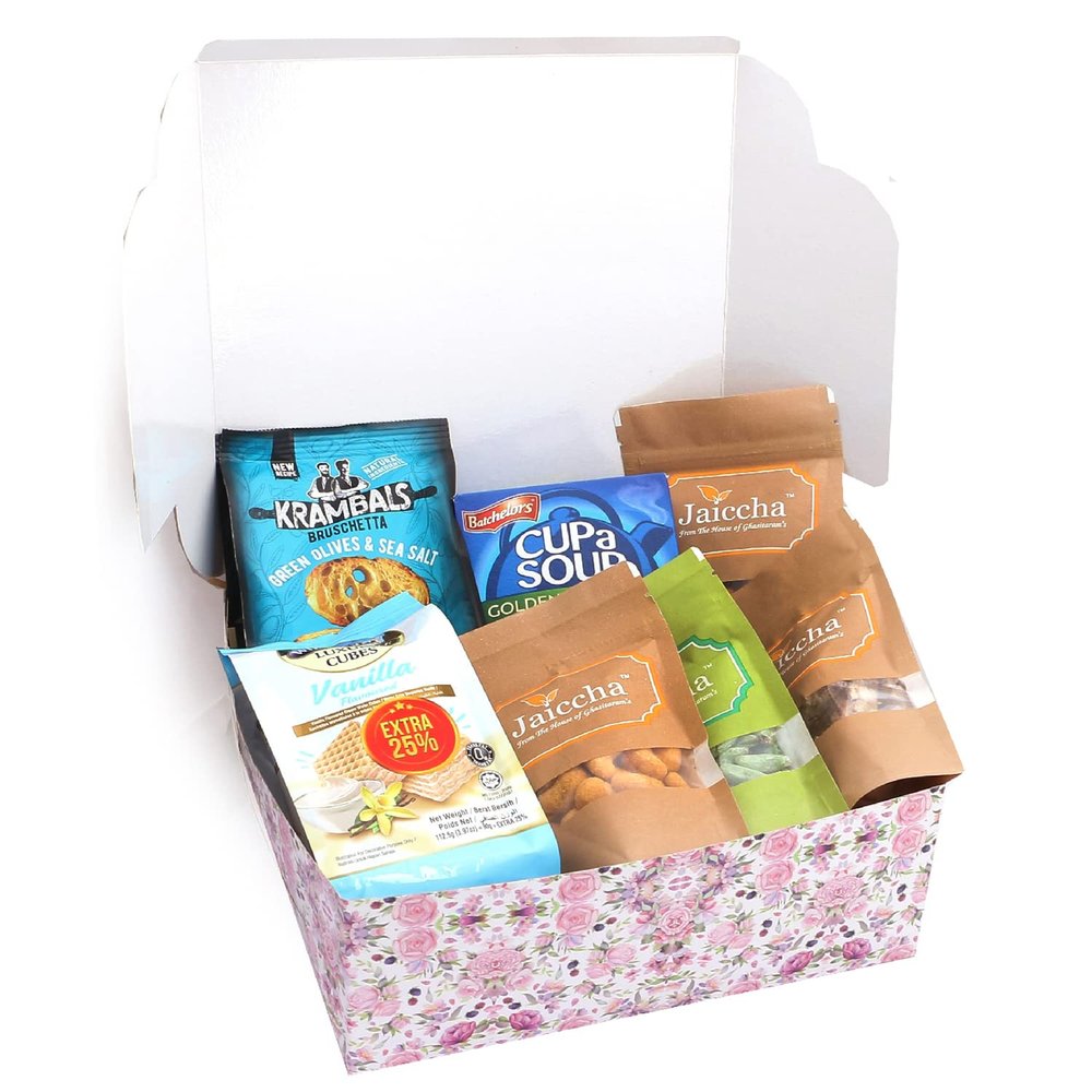 Jaiccha Ghasitaram Rakhi Gifts for Sisters Printed Hamper Box