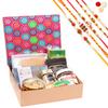 Jaiccha Ghasitaram Rakhi Gifts for Brothers Gourmet Medium Hamper Box of 9 Goodies with 5 Rakhis view 1