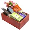 Jaiccha Ghasitaram Rakhi Gifts for Sisters Rust Hamper Box with Flowers view 1